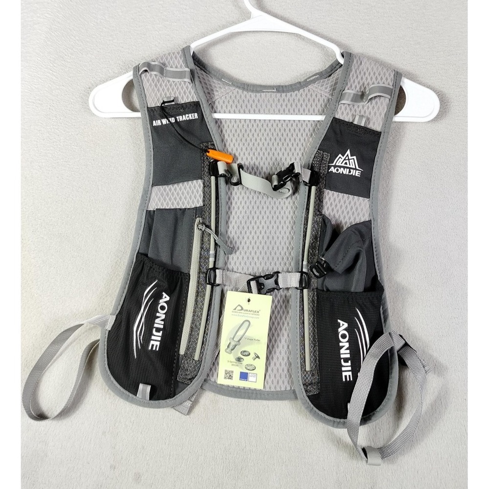 AONIJIE Running Hydration Vest Pack 32 Fl Oz Gray Air Wind Tracker Trail Running
